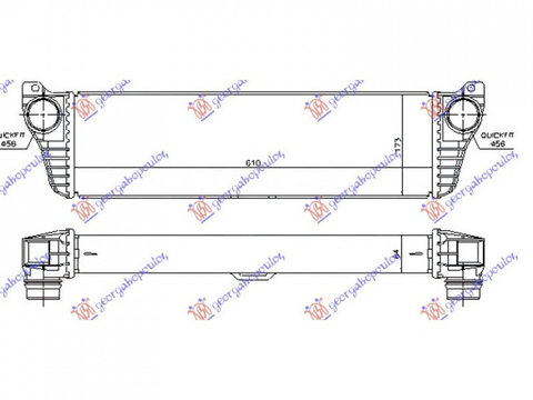 INTERCOOLER MERCEDES VIANO W639 2003-> Radiator intercooler 2.0-2.2 CDi (610x170x64) 2010-> PIESA NOUA ANI 2003 2004 2005 2006 2007 2008 2009 2010