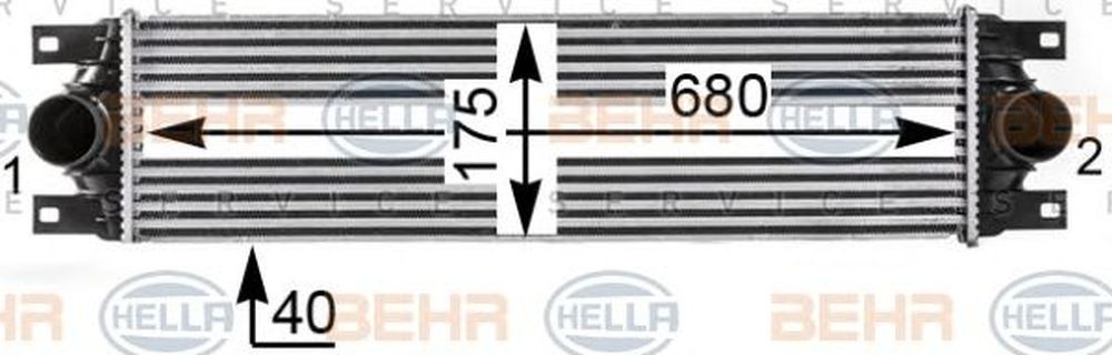 Intercooler OPEL MOVANO platou sasiu U9 E9 HELLA 8ML 376 700-641