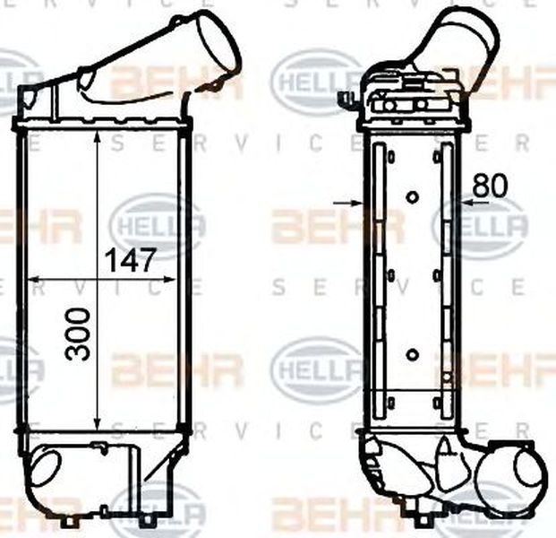 Intercooler PEUGEOT 307 CC 3B HELLA 8ML 376 760-731