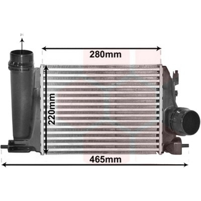 Intercooler RENAULT KADJAR 2015-> pentru 1.6 TCe 165, perioada 2016 2017 2018 2019 2020 2021 PIESA NOUA grosime mm 64, cu cupla rapida, diametru admisie mm 56, diametru evacuare mm 61, latime fagure mm 217, lungime fagure mm 282,