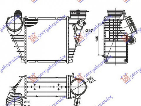 INTERCOOLER SKODA OCTAVIA 1996->2010 Radiator intercooler 1.9 Tdi diesel (183x190x85) motor (ASZ) QUICK FIT PIESA NOUA ANI 1996 1997 1998 1999 2000 2001 2002 2003 2004 2005 2006 2007 2008 2009 2010