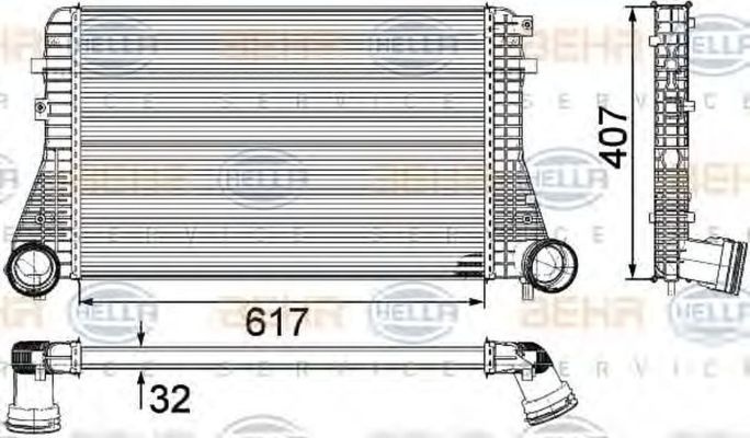 Intercooler SKODA OCTAVIA 1Z3 HELLA 8ML376746711