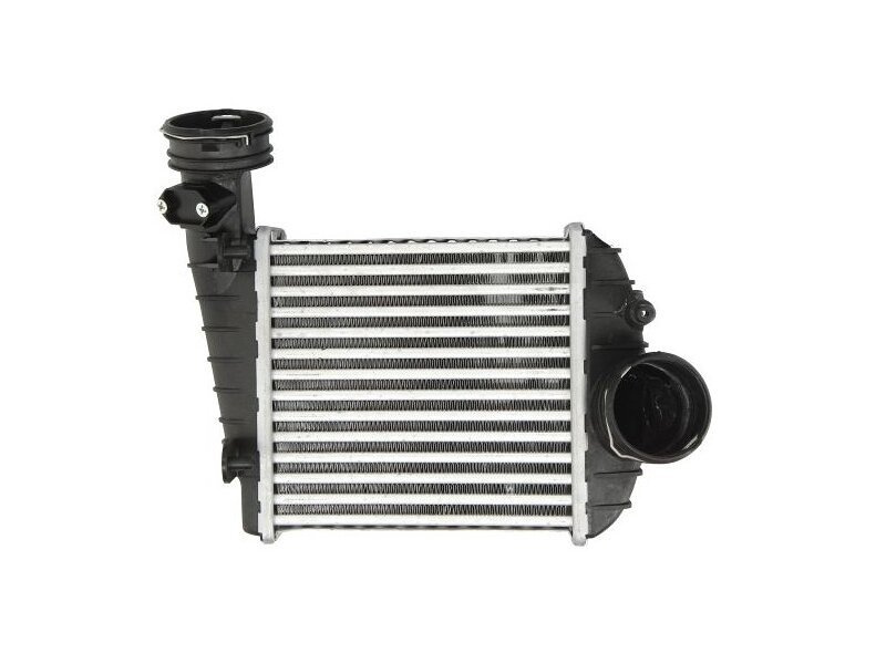 Intercooler Skoda Superb (3U), 05.2003-04.2008, motor 2.5 TDI 120kw, diesel, cu/fara AC, aluminiu brazat/plastic, 203x210x62 mm, intercooler stanga, tevi conectare Rapida,