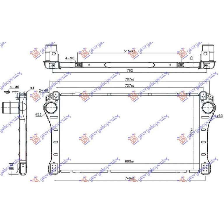 INTERCOOLER TOYOTA AVENSIS 2009->2015 Radiator intercooler 2.2 D4D cv automata 690x367x25 export typ 2012->2015 PIESA NOUA ANI 2009 2010 2011 2012 2013 2014 2015