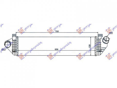 INTERCOOLER VOLVO C30 2006-> Radiator intercooler 1.6-2.0 D diesel (655x160x40) ( 50) PIESA NOUA ANI 2006 2007 2008 2009 2010 2011 2012 2013