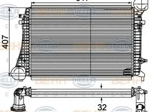 Intercooler VW GOLF V 1K1 HELLA 8ML 376 746-161