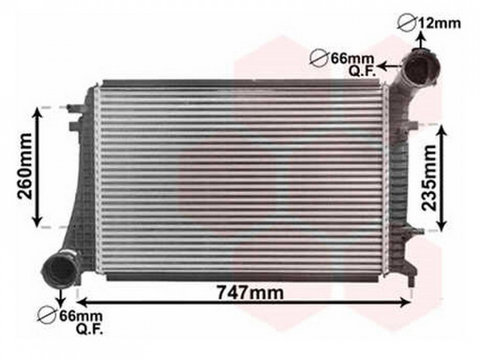 INTERCOOLER VW JETTA 2005->2010 Radiator intercooler 1,9 - 2,0TDi 61,5x40,5x32 PIESA NOUA ANI 2005 2006 2007 2008 2009 2010