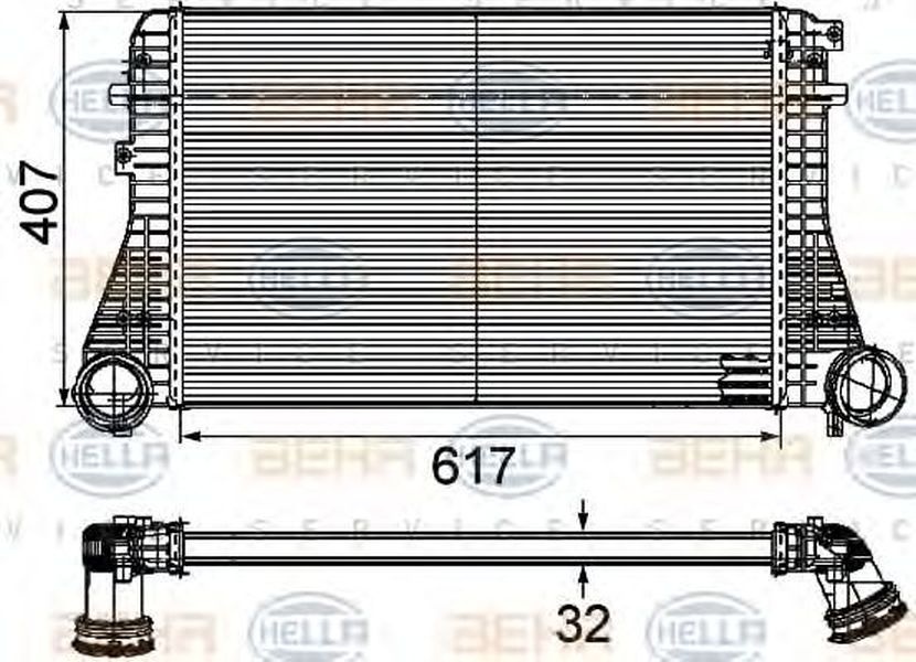 Intercooler VW TIGUAN 5N HELLA 8ML 376 746-201