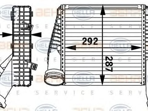 Intercooler VW TOUAREG 7LA 7L6 7L7 HELLA 8ML 376 729-561