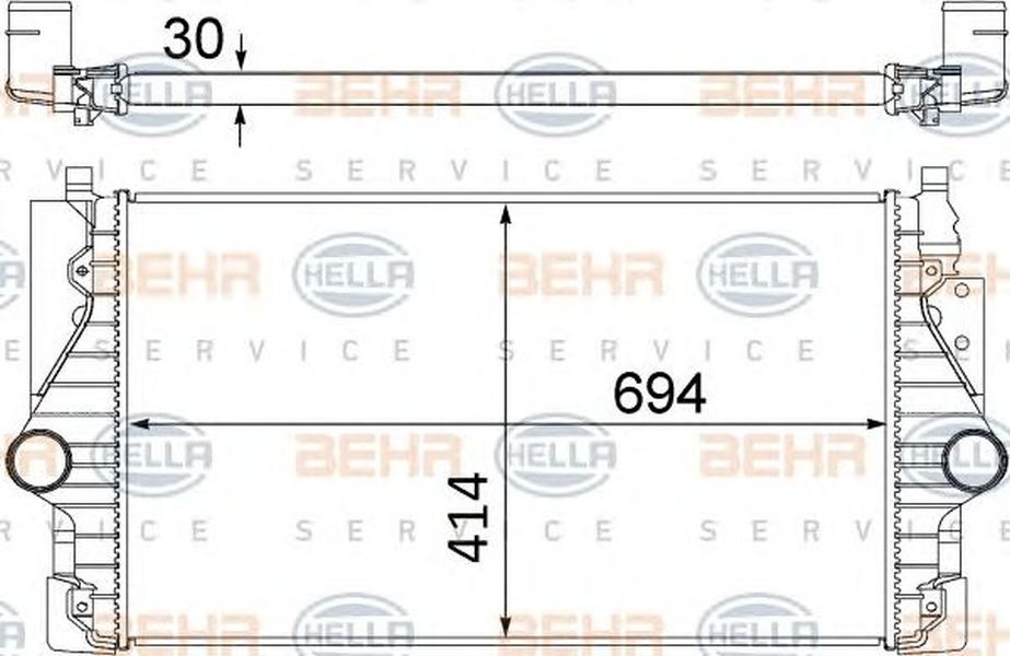 Intercooler VW TRANSPORTER IV bus 70XB 70XC 7DB 7DW 7DK HELLA 8ML 376 756-141