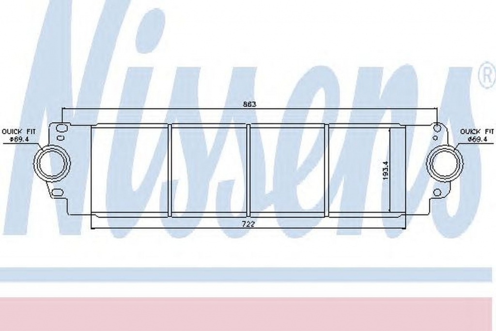 Intercooler VW TRANSPORTER V caroserie 7HA 7HH 7EA 7EH NISSENS 96683