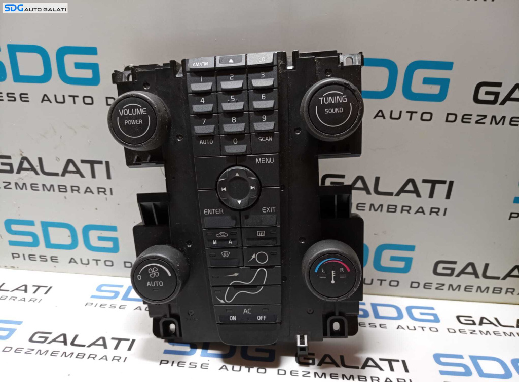 Interfata Panou Consola Comanda Buton Butoane Control Radio CD AC Clima Climatronic Volvo V50 2004 - 2012 Cod 8697155 [M4522] (Mufa Sparta)