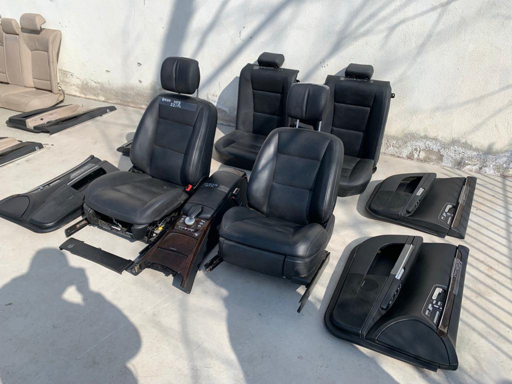 Interior complet piele neagra perforat electric Mercedes S400 W221 2005-2013
