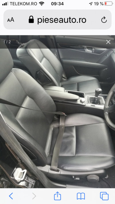Interior complet piele neagra perforata Mercedes c
