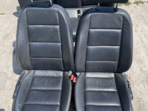 Interior scaune banchete piele neagra cu incalzire Audi A6 C6 berlina 2005-2011