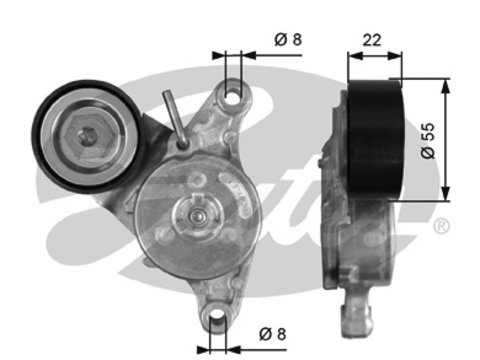 Intinzator curea curea distributie T39392 GATES pentru Toyota Avensis Toyota Auris