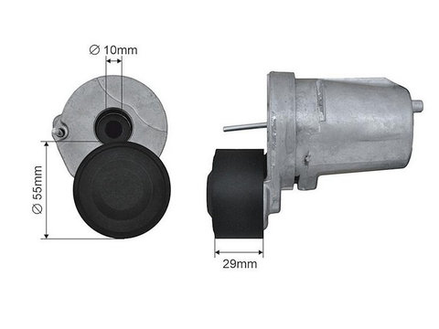 INTINZATOR CUREA DISTRIBUTIE BMW 5 E60 2001->2010 Actionare rola intinzatoare automatic, diametru mm 55, Latime mm 29, pentru 520 d-130 KW;