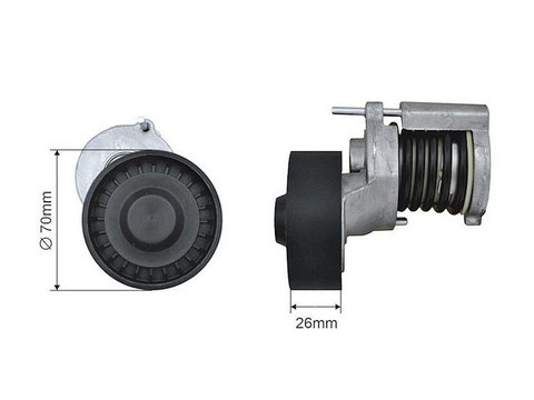 INTINZATOR CUREA DISTRIBUTIE SKODA OCTAVIA 1 / 2 1996->2010 Actionare rola intinzatoare automatic, diametru mm 70, Latime mm 26, pentru 1.6-55 KW; 1.4 16V-55 KW;