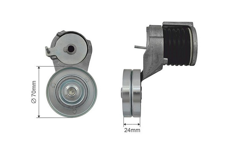 INTINZATOR CUREA DISTRIBUTIE VW BORA 1998->2005 Actionare rola intinzatoare automatic, diametru mm 70, Latime mm 24, pentru 1.4 16V-55 KW; 1.6 16V-77 KW; 1.6 FSI-81 KW;