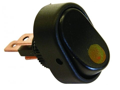 Intrerupator auto Carpoint 12V 30A cu led Galben , 31,20 x 20,00 mm, comutator cu 3 papuci electrici