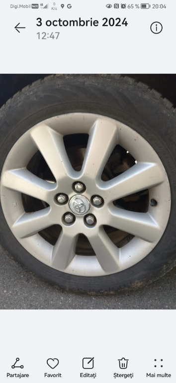 Janta aliaj roata rezerva 16" Toyota Avensis 5x114.3