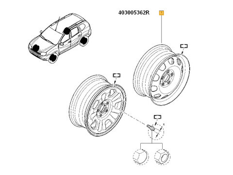 Janta tabla gri 16" Dacia Duster