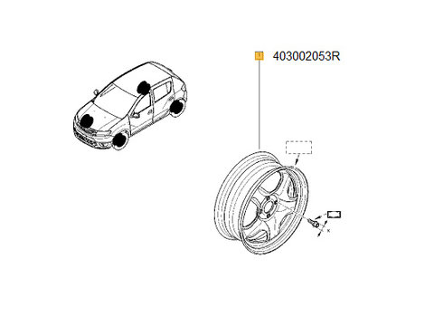 Janta tabla neagra 16" Dacia Logan 2 Sandero 2