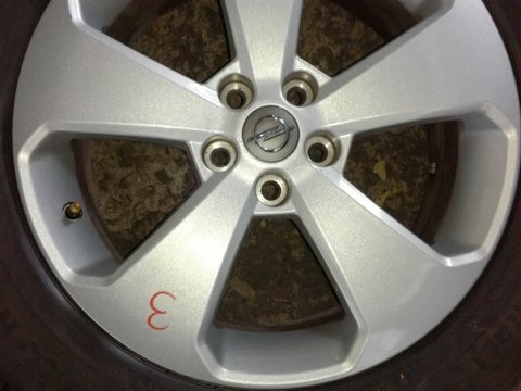 Jante aliaj Opel Mokka 95396384/5x105 cu anvelope vara Continental 215/60R17, dot 2015, 17x7,0J ET38,