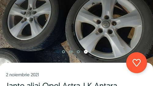 Jante tabla aliaj roti iarna 5x115 Opel 