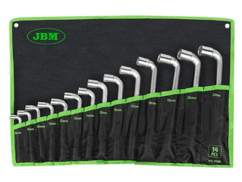 JBM-51528 Set de 14 chei pipa cu fanta laterala