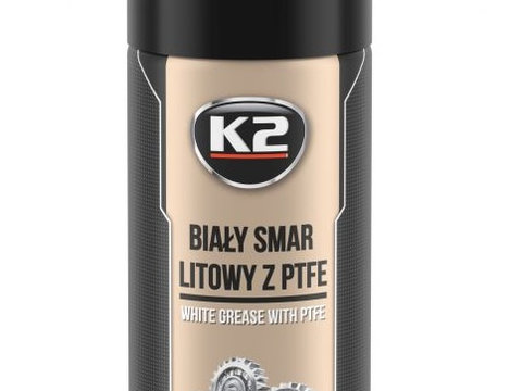 K2 Spray Vaselina Alba Cu Teflon Bialy Smar Litowy Z 400ML W121
