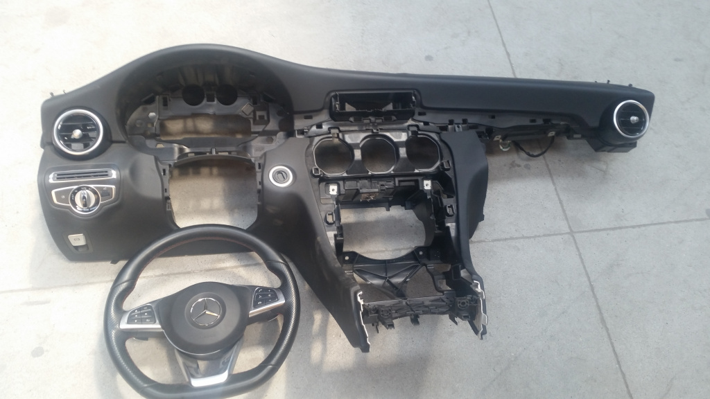 Kit Airbag Mercedes W205 2015 (plansa bord, airbag pasager si airbag volan)