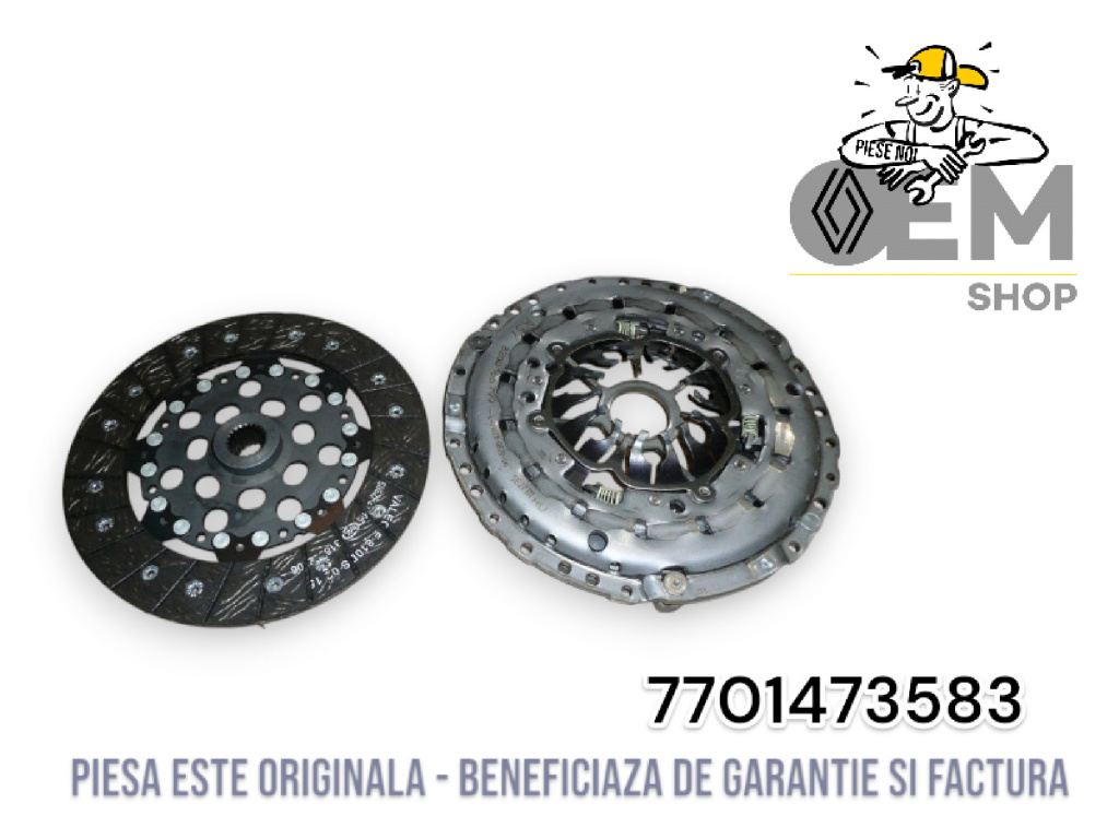 Kit ambreiaj placa si disc, produs nou original, Renault, cod piesa 7701473583