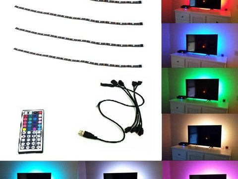 Kit banda LED RGB Lumina ambientala TV,Monitor,Mobilier