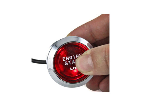 Kit buton pornire motor autoturism cu iluminare 12V Cod: ES02 - Lumina Rosie
