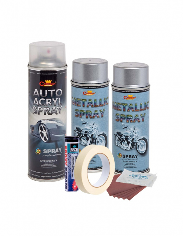 Kit complet reparatie si vopsire jante culoare Argintiu Metalizat, V2 AVX-KVJ-AGV2