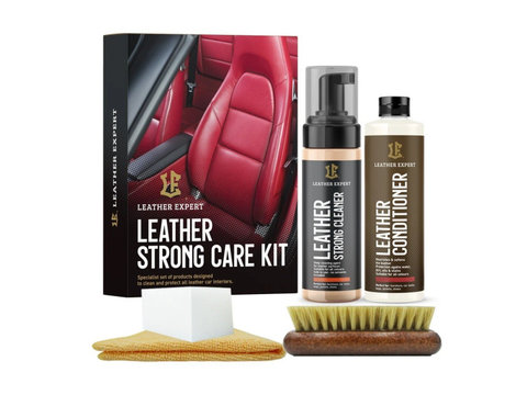Kit curatare si ingrijire tapiterie auto, Leather Expert Strong Care Kit 2x250ml