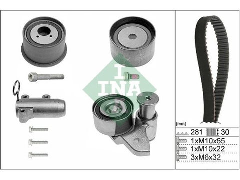 Kit curea distributie Audi A4 (8e2, B6), 2000-2004, A6 (4b2, C5), 1997-2005, A8 (4e ), 2002-2010, Motorizare 3.0, INA