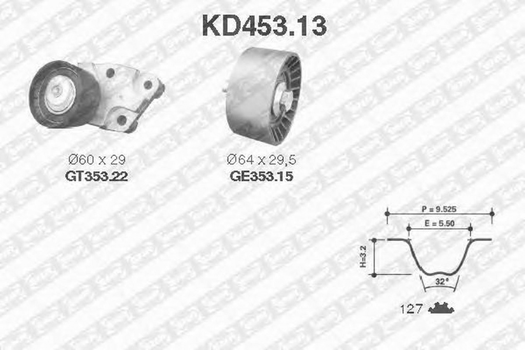 Kit distributie CHEVROLET CRUZE J300 SNR KD45313
