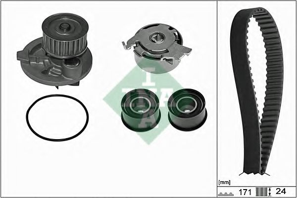 Kit distributie cu pompa apa OPEL FRONTERA B (6B_) (1998 - 2016) INA 530 0358 31