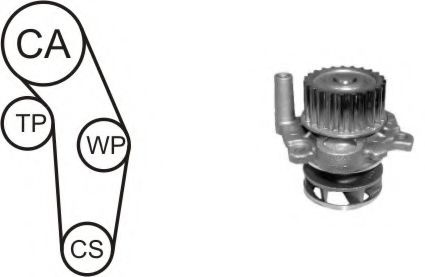 Kit distributie cu pompa apa VW TRANSPORTER / CARAVELLE Mk V bus (7HB, 7HJ, 7EB, 7EJ, 7EF, 7 (2003 - 2016) AIRTEX WPK-937701