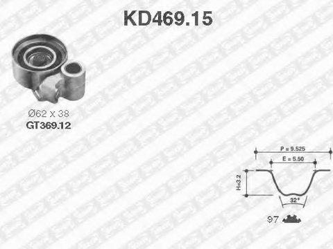 Kit distributie KD469 15 SNR pentru Toyota Hilux 2010 2011 2012 2013 2014 2015 2016 2017 2018 2019 2020 2021 2022 2023 2024
