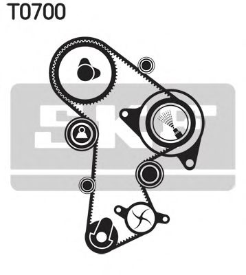 Kit distributie VW TRANSPORTER / CARAVELLE Mk V bus (7HB, 7HJ, 7EB, 7EJ, 7EF, 7 (2003 - 2016) SKF VKMA 01148