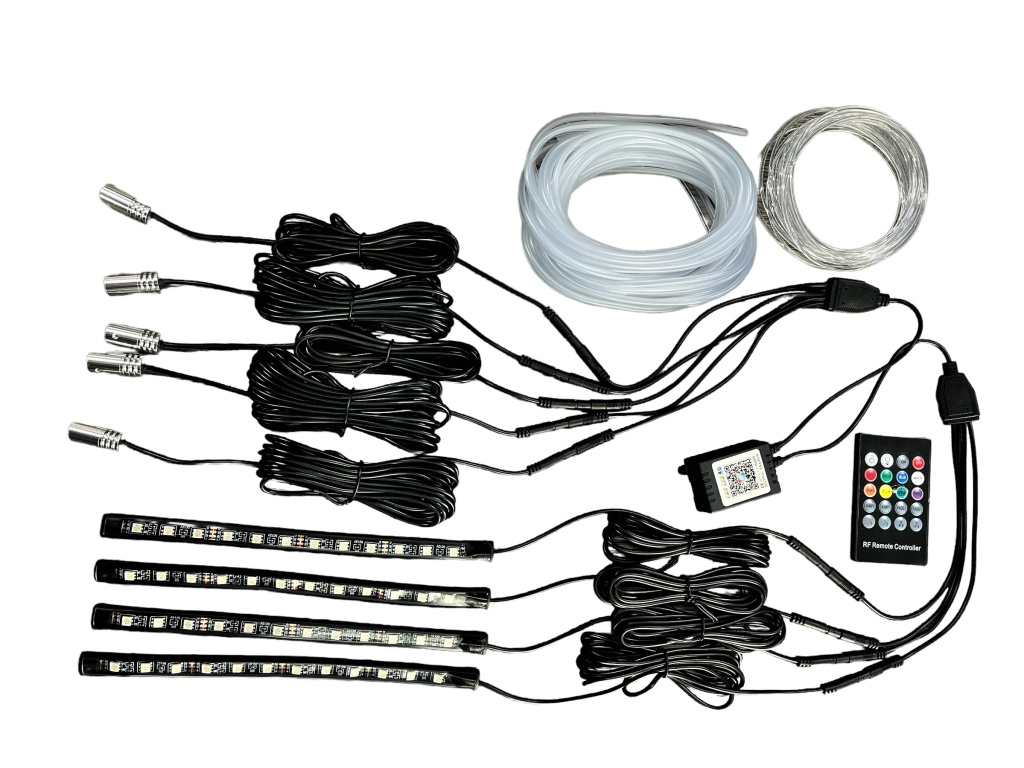 KIT FIR NEON LED RGB + BANDA LED RGB 22CM CU TELEC