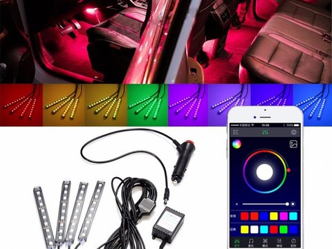 Kit interior LED SMD RGB 12.5cm si aplicatie telefon ( LUX12.5RGB )