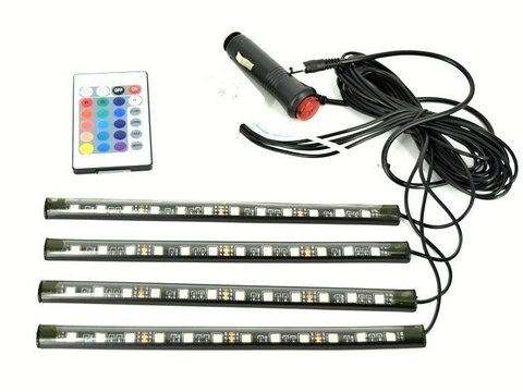 Kit Lumini interior LED 9 SMD RGB cu telecomanda - 12.5cm AL-230118-7