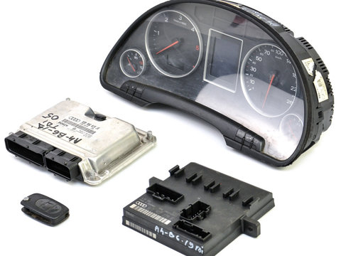 Kit Pornire Calculator Confort,calculator Motor,ceas Bord,CHIP Cheie Audi A4 B6 (8E) 2000 - 2004 Motorina 038906019JQ, 0281011142, 8E0907279E, 00001533A6, 0263626035