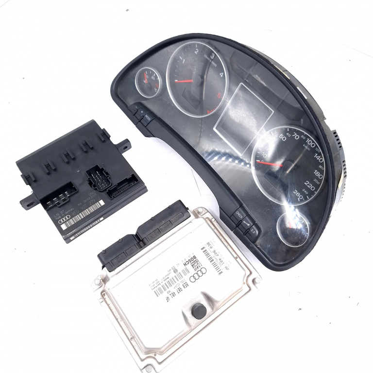 Kit Pornire Calculator Motor,ceas Bord Audi A4 B7 (8E) 2004 - 2008 Motorina 8E0907401AF, 0281012142, 8E0 907 401 AF, 8E0907279J, 1039S07817, 1036901830, 18250211, 09563582, 036901830