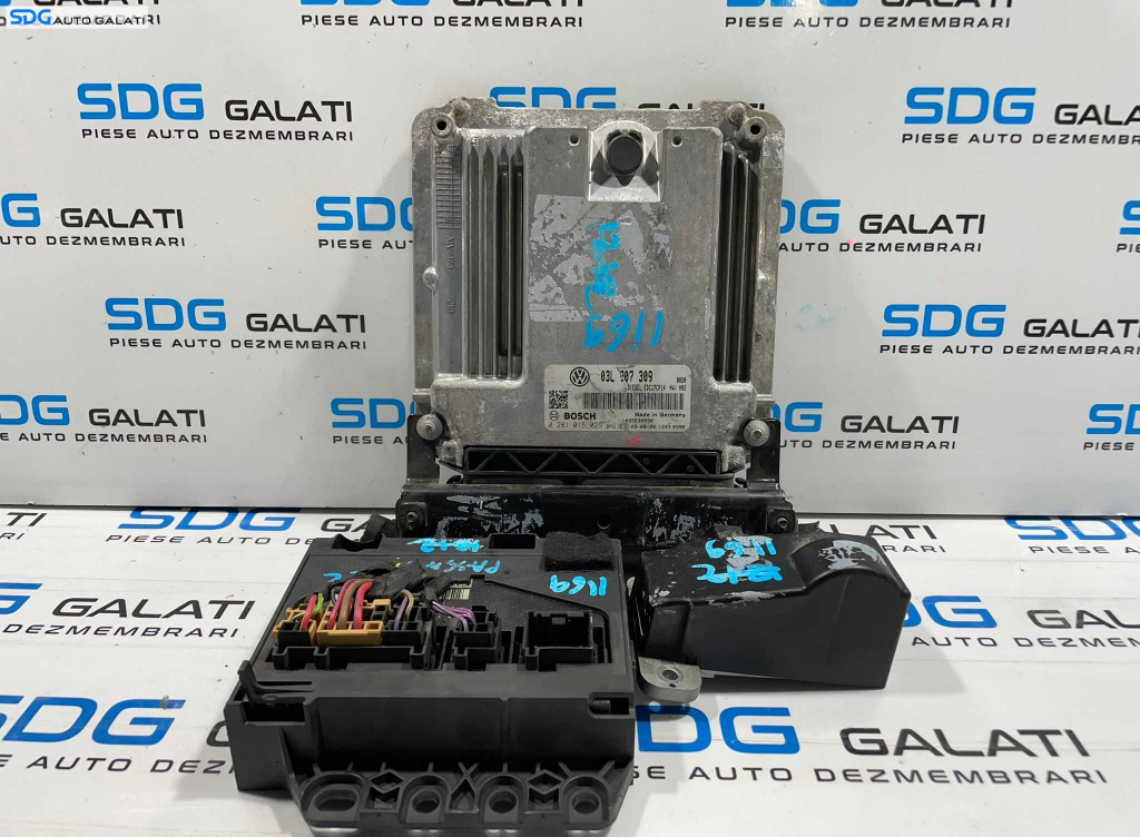 Kit Pornire ECU Calculator Motor Bosch Calculator Confort Ax Blocator Volan Cheie Cheie CIP Imobilizator Volkswagen Passat B6 2005 - 2010 Cod 03L907309 0281015029 3C0959433AR 3C0905861G [L4066] [L4067]