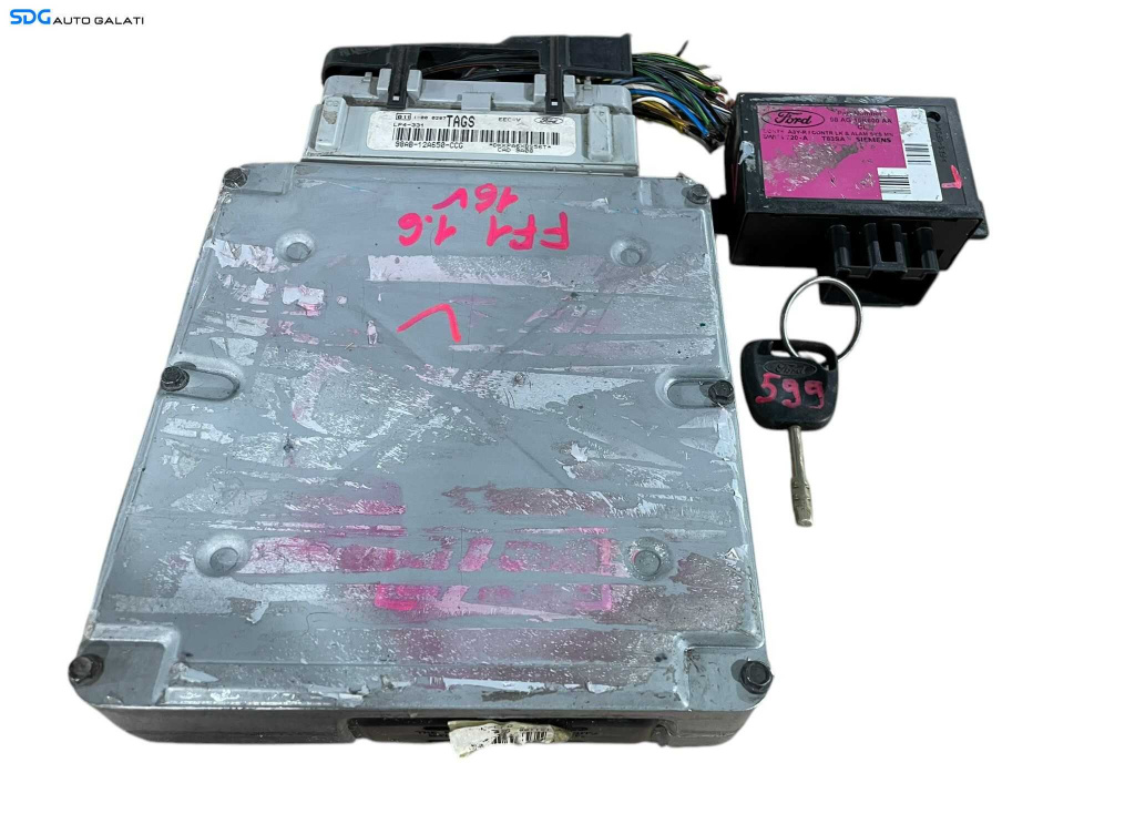 Kit Pornire ECU Calculator Motor Confort Cheie Cheie CIP Imobilizator Ford Focus 1 1.6 Benzina 1998 - 2004 Cod 98AB-12A650-CCG [L4811] [L4812]